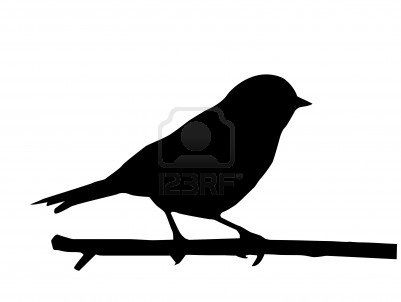 401x302 Silhouette Of The Small Bird On Branch Stock Photo Crafting