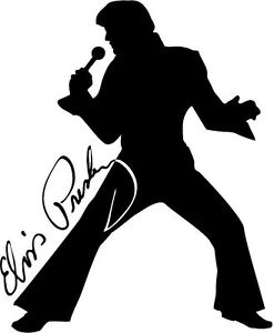 247x300 Elvis The King Rock N Roll Silhouette Vinyl Graphic Wall Art Car