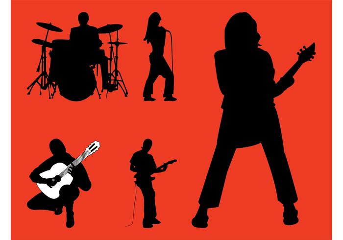 Rock Band Silhouette at GetDrawings | Free download