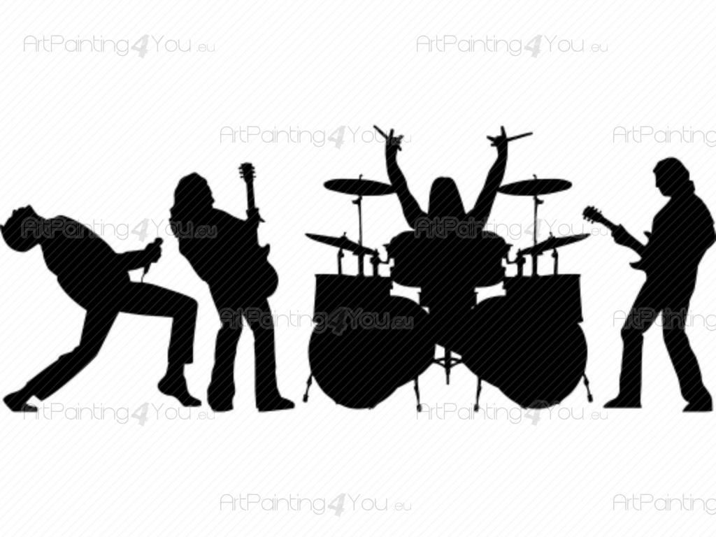 Rock Band Silhouette at GetDrawings | Free download