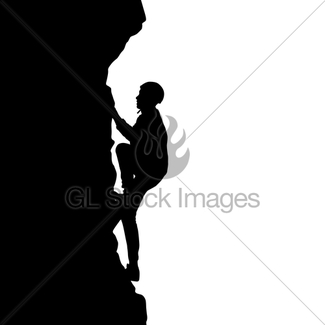 325x325 Black Silhouette Rock Climber On White Background Gl Stock Images