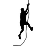 160x160 Black Silhouette Rock Climber On White Background Stock Image