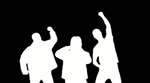 480x268 Rock Crowd Silhouettes 1 ~ Stock Video