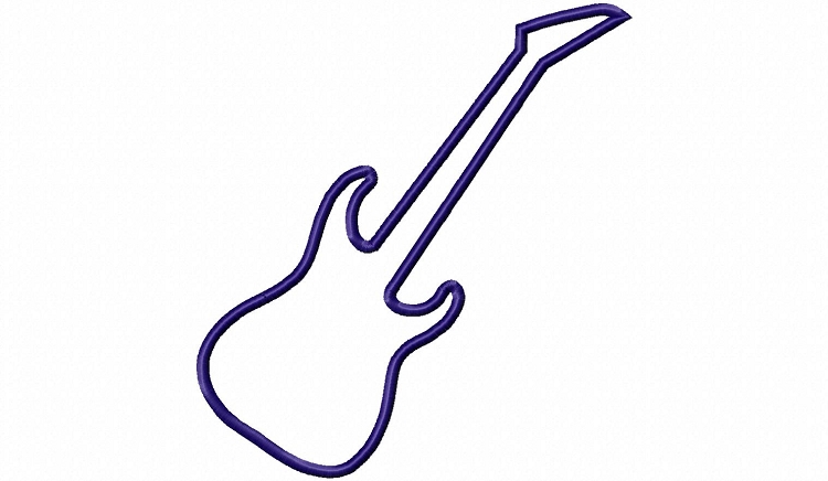 750x436 Applique Guitar Silhouette Machine Embroidery Design