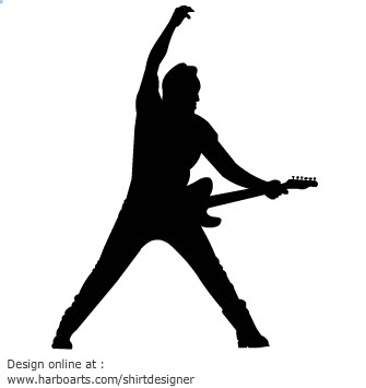 335x355 Rock Star Silhouette Vector Graphics Template 1411119429530a1j