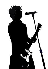 207x297 Rocker Silhouette Vinyl Decal Car Decal Music Decals