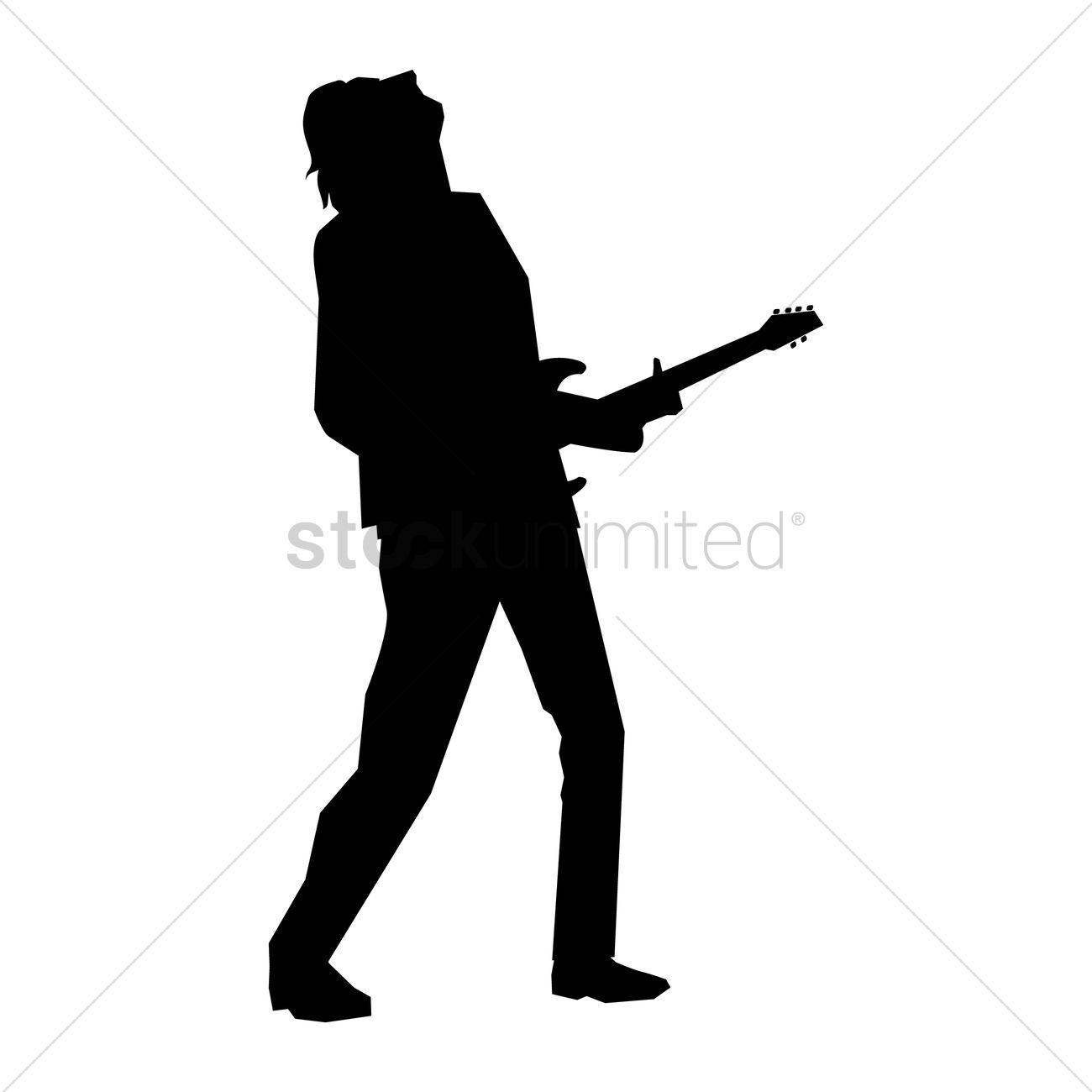 1300x1300 Silhouette Of A Rocker Playing The Electric Guitar Vector Image