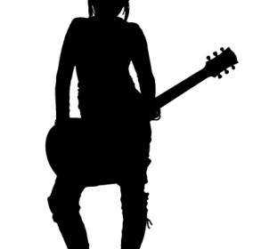 293x280 Girl Rocker Silhouette Vector People Free Vector Free Download