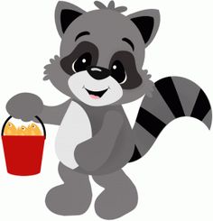236x245 Cartoon Raccoon With Fishing Pole
