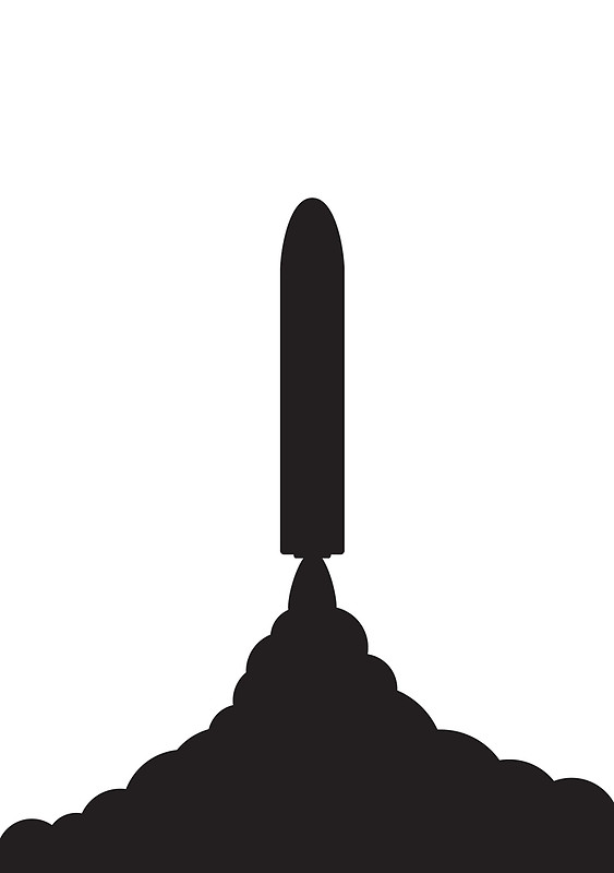 563x800 Rocket Launch Silhouette Posters By Zawaser Redbubble