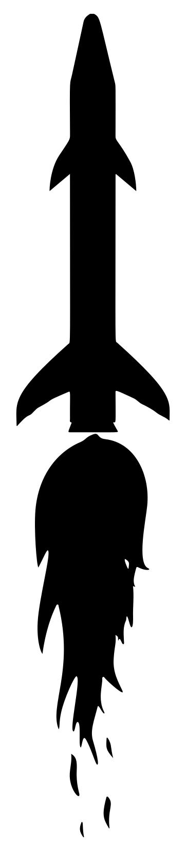 362x1654 Rocket Silhouette Clipart