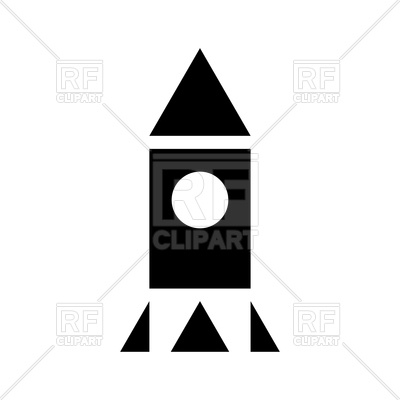 400x400 Rocket Silhouette Royalty Free Vector Clip Art Image