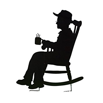 355x355 Charming Rocking Chair Shadow Figure Yard Stakes