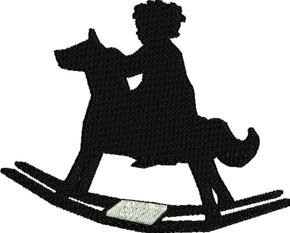 570x457 Sale 50 Off Embroidery Design Child On Rocking Horse Silhouette