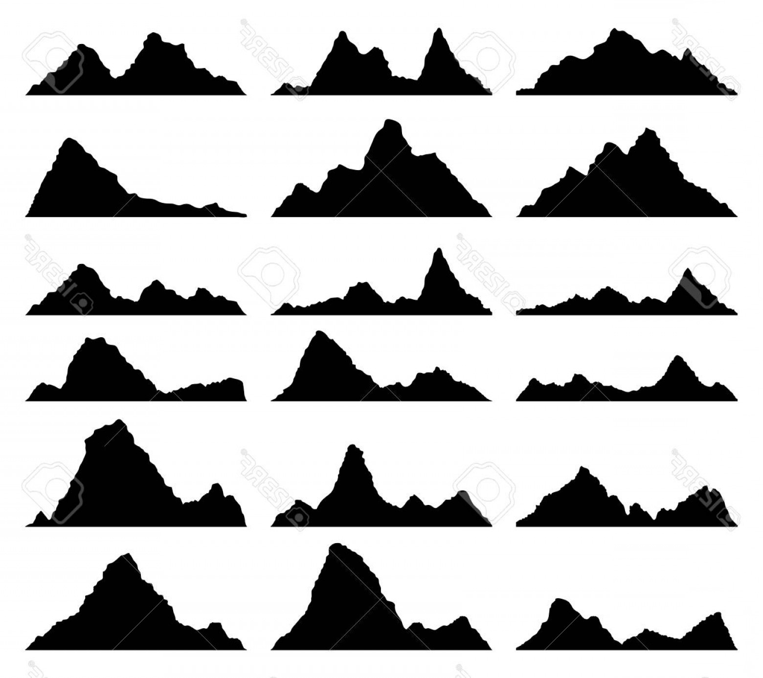 1560x1387 Photostock Vector Vector Set Of Black And White Mountain
