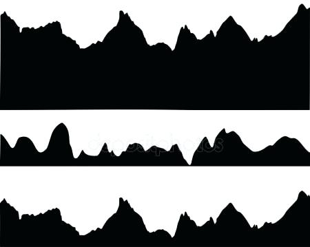 450x359 Mountain Landscape Silhouette Foggy Mountains Landscape Set Vector
