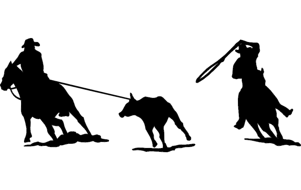 1002x633 Rodeo Team Roping Silhouette Dxf File Free Download