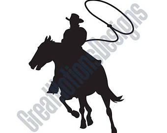 340x270 Rodeo Calf Roping Cowboy Clip Art Image
