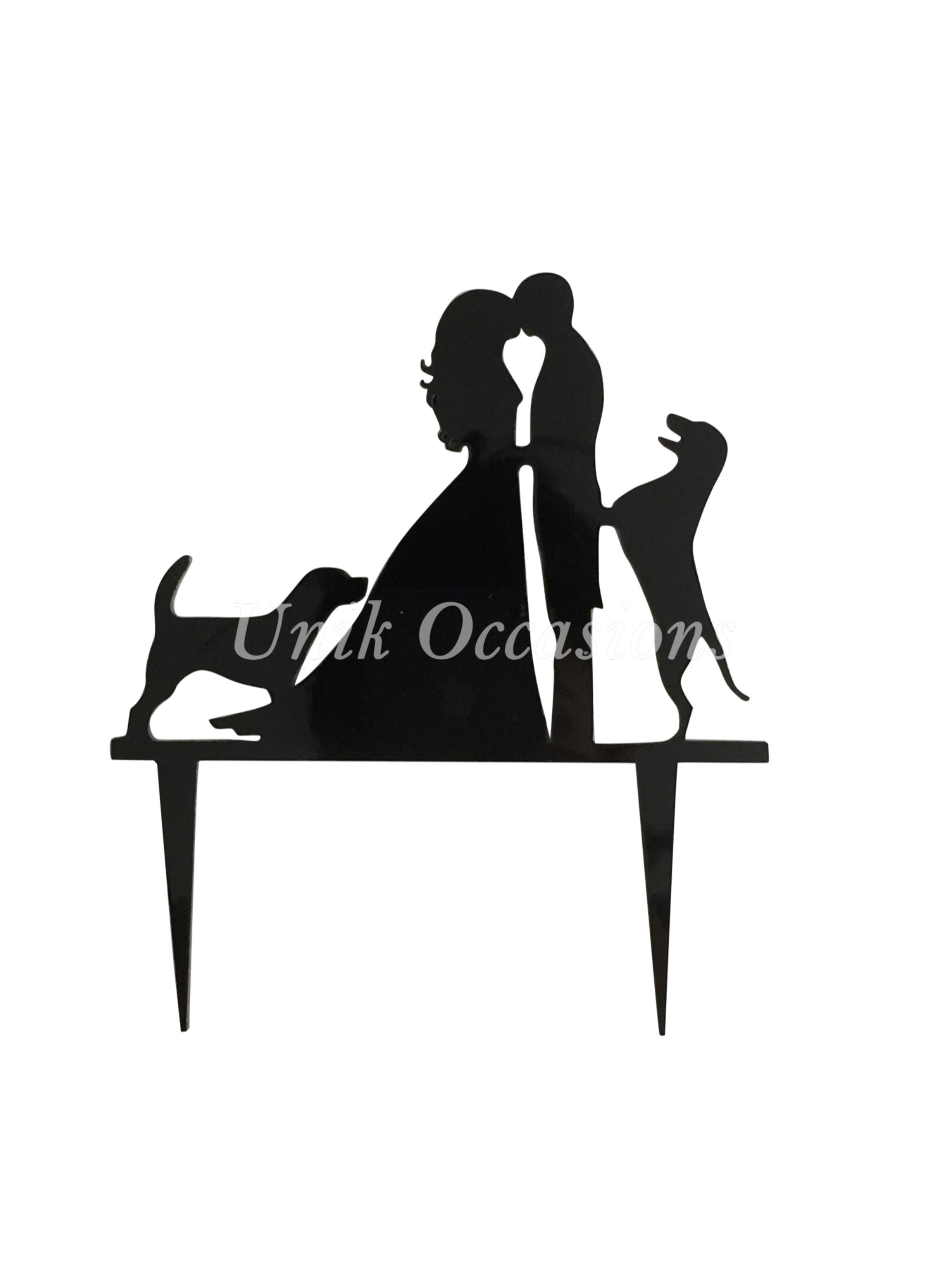 2448x3264 Black Unik Occasions Bride Groom And Two Dogs Silhouette Cake