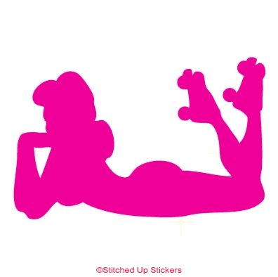 396x394 Roller Derby Pinup Skater Sticker
