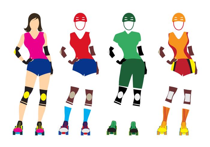 700x490 Illustration Template Of Roller Derby Girl