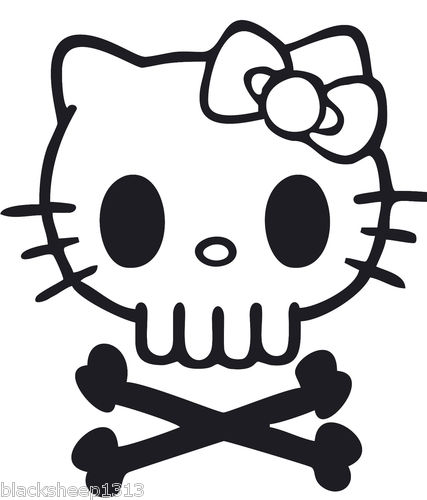 427x500 Dead Hello Derby Zombie Skull Cross Bones Decal