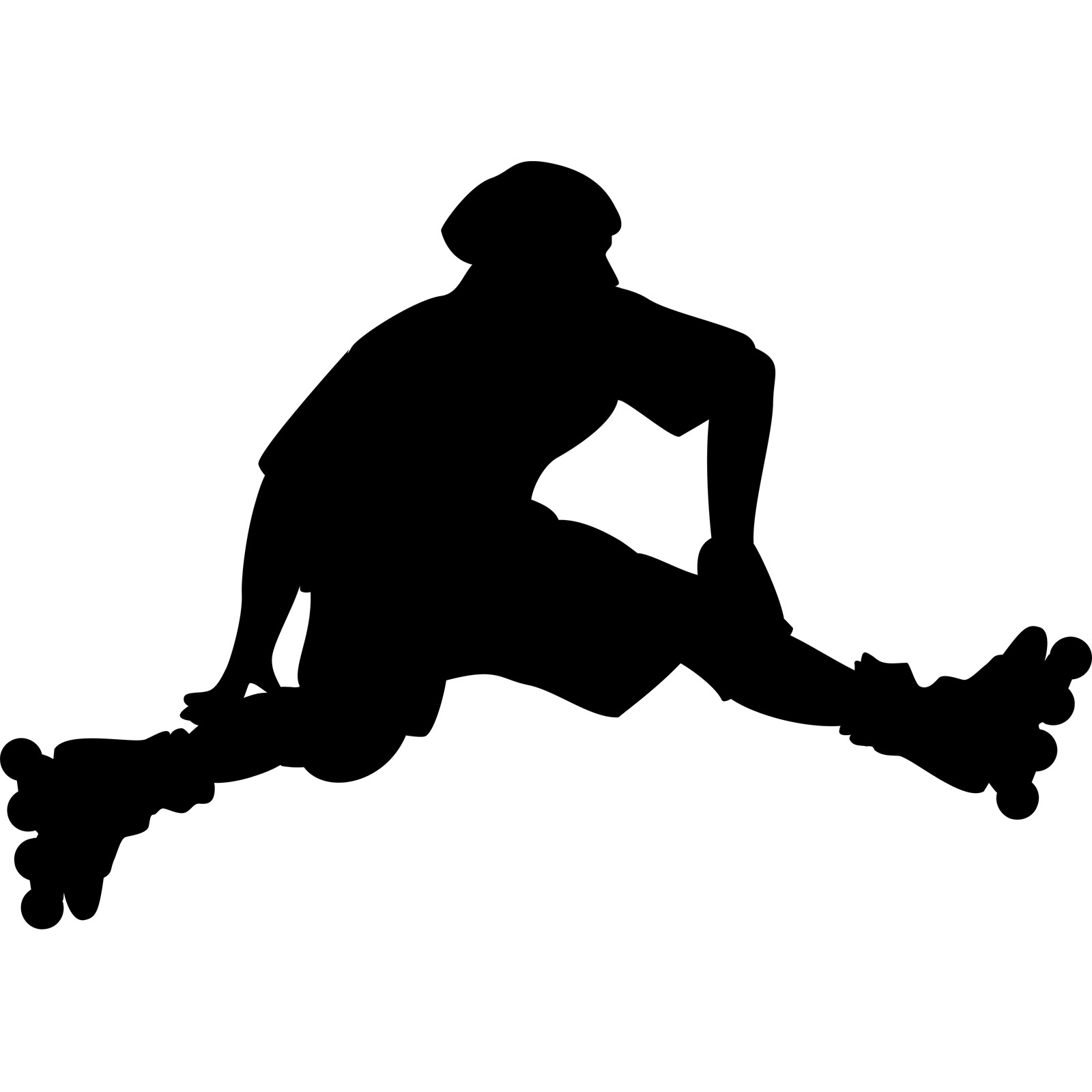 1600x1600 Roller Skater Jump Sports Wall Sticker