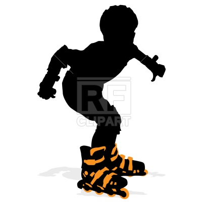 400x400 Roller Skating Silhouette Royalty Free Vector Clip Art Image