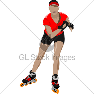 325x325 Roller Skater Illustration Silhouette On A White Background Gl