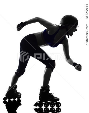 356x450 Woman In Roller Skates Silhouette