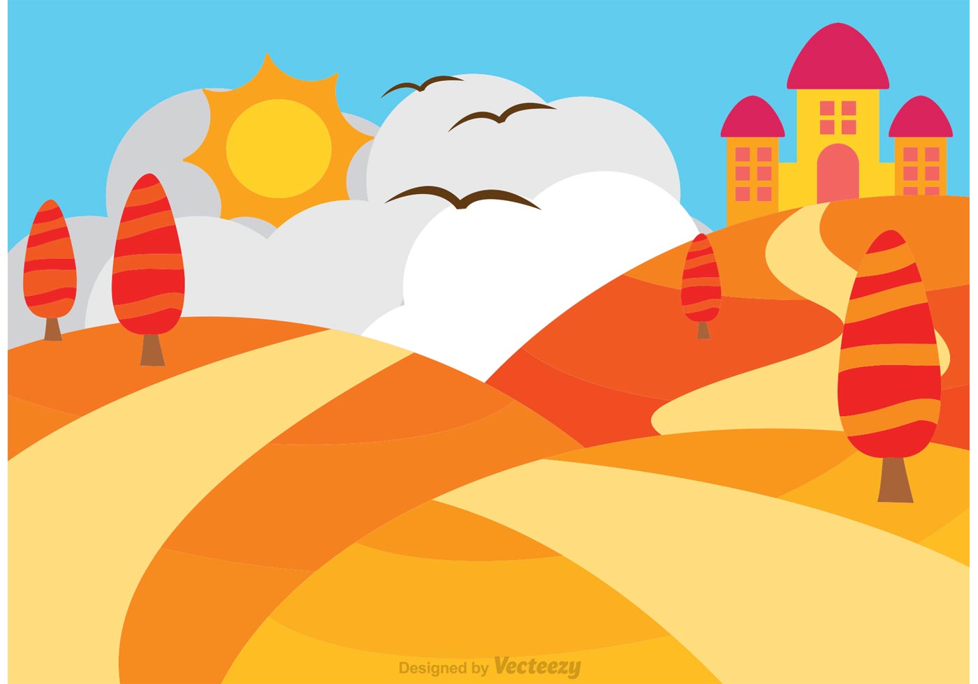 1400x980 Rolling Hills Free Vector Art