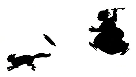 450x256 Silhouettes Of A Granny, Dog And Cat
