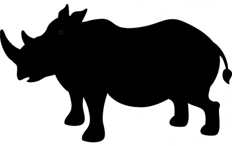 800x505 Rhino Silhouette Dxf File Free Download