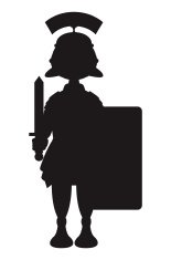 155x235 Roman Soldier In Silhouette Premium Clipart