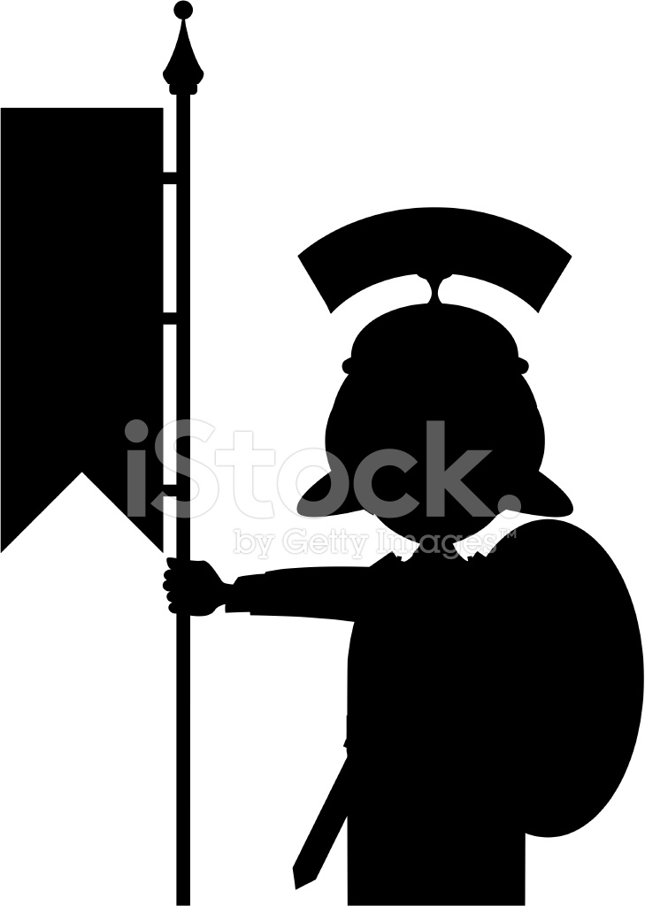 729x1024 Roman Soldier In Silhouette Stock Vector