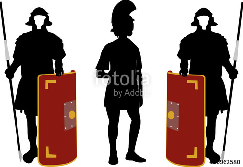 500x344 Silhouettes Of Roman Soldiers Stock Image And Royalty Free Vector