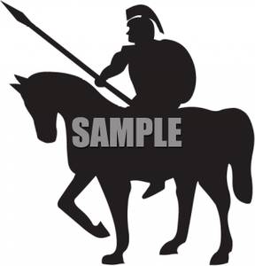 288x300 Of A Roman Soldier On Horseback Holding A Spear