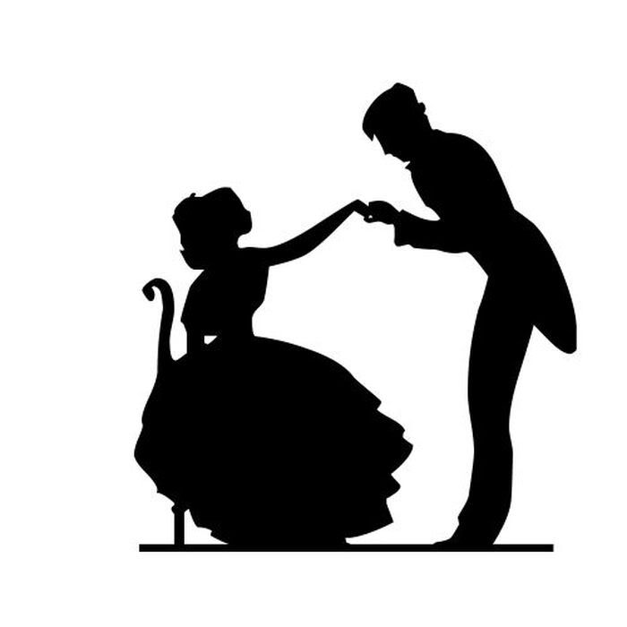 700x700 Vintage Black Silhouettes Fairy Romance Art Images Decoupage Card