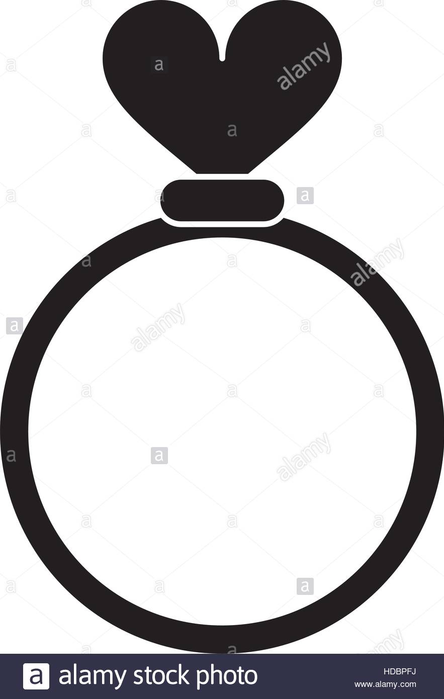 883x1390 Silhouette Romance Rings Love Heart Wedding Symbol Stock Vector