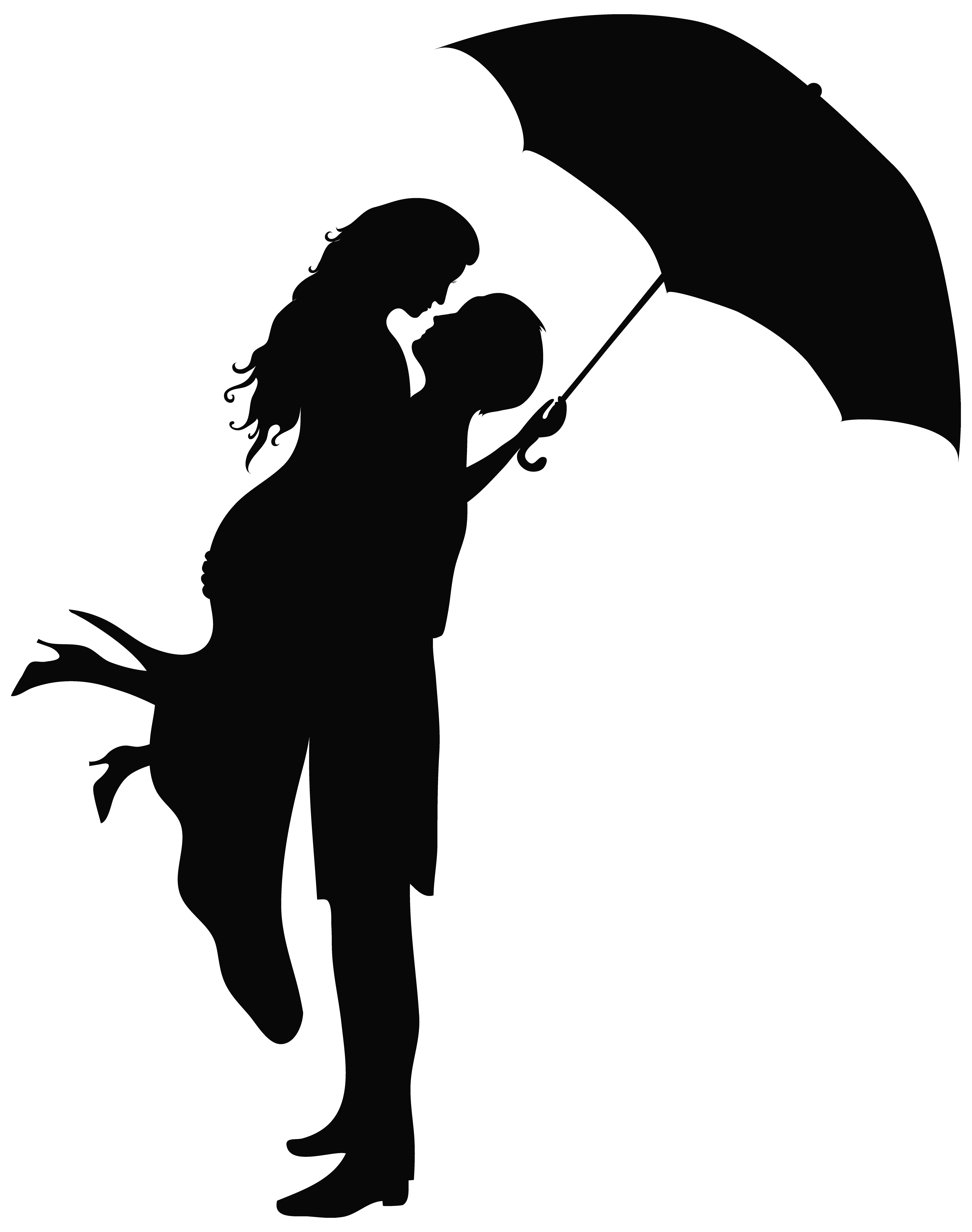 6315x8000 Romantic Couple Silhouettes Png Clip Art Image Silhouettes