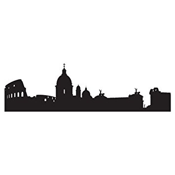 355x355 Cityscape Of Rome Vinyl Sticker , Vinyl Stickers , H = 25cm , W