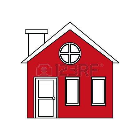 450x450 House Roof Silhouette Color Silhouette Cartoon Red Facade Village