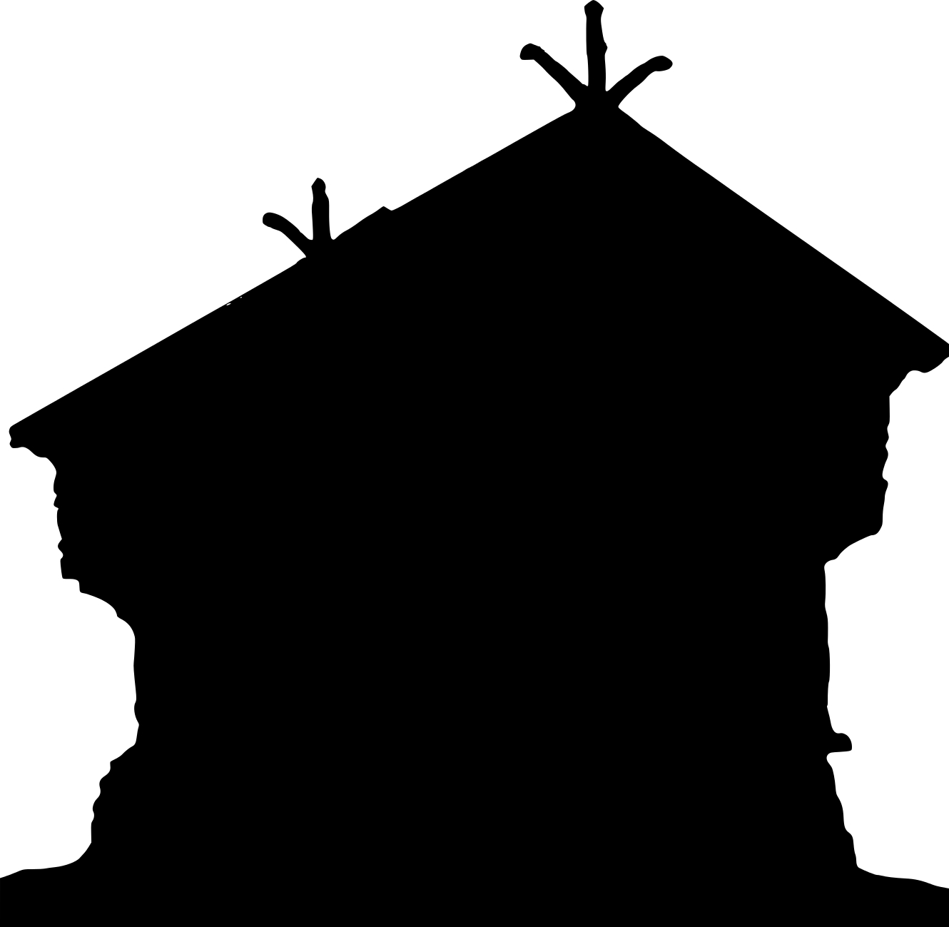 1330x1299 House Silhouette Grey Clipart