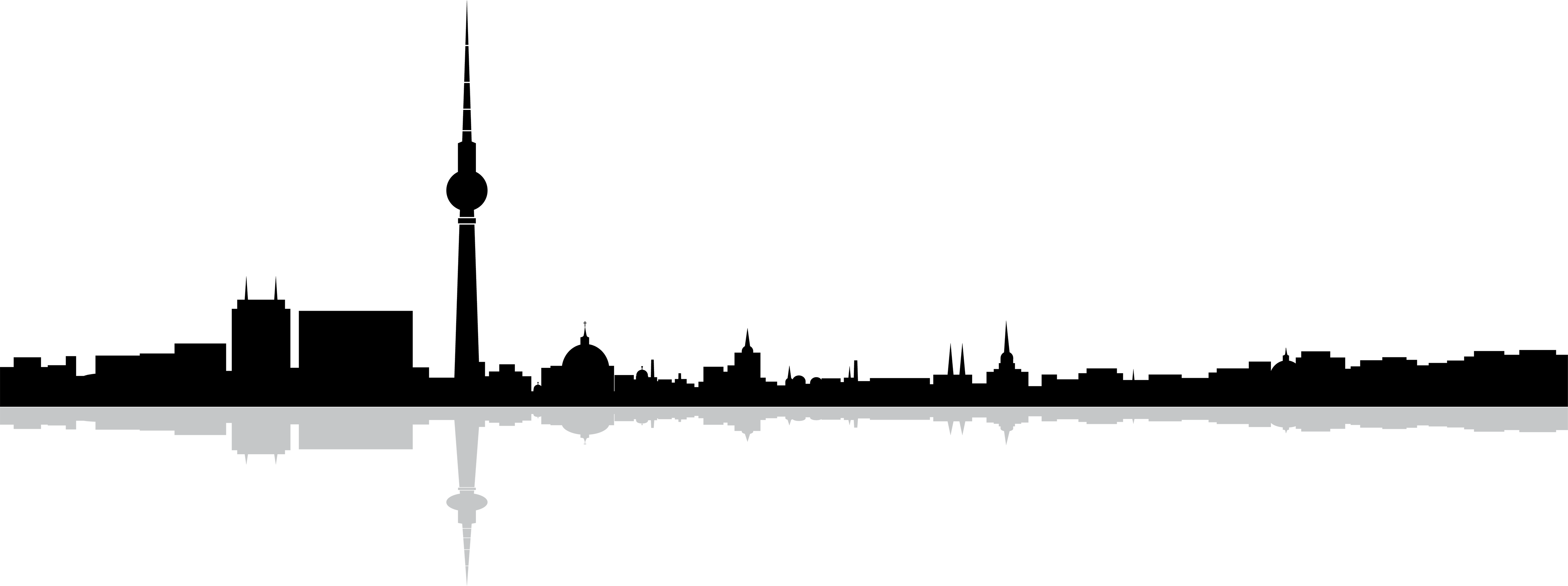 4392x1641 Berlin Skyline Silhouette