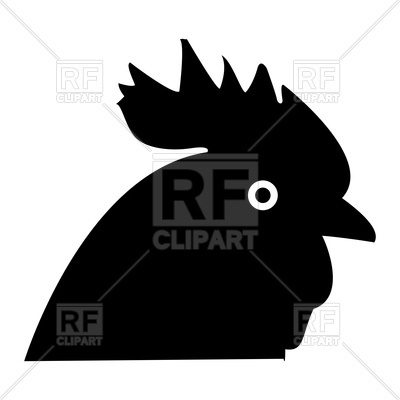 400x400 Head Rooster Black Color Icon Royalty Free Vector Clip Art Image