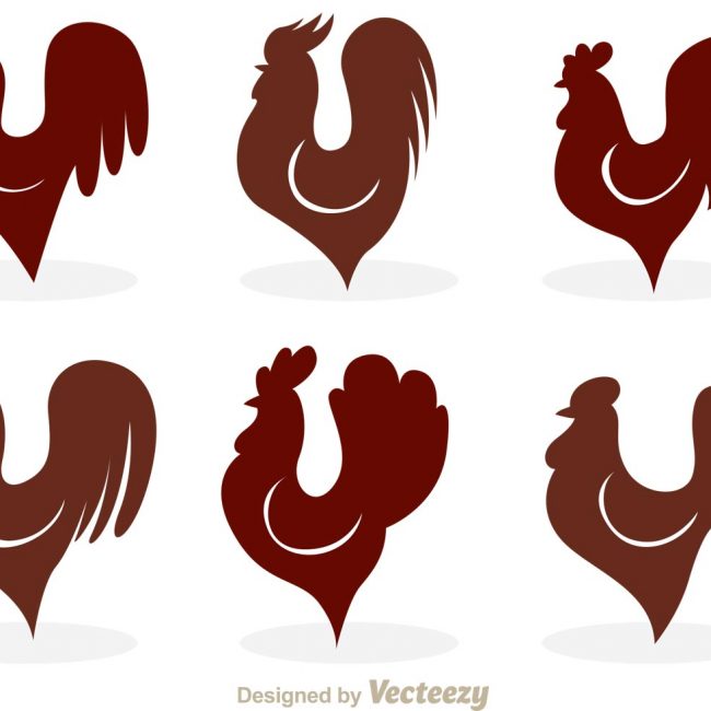 650x650 Free Vector Rooster Silhouette Vector Icons