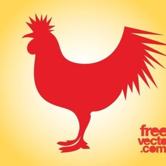 340x340 Rooster Free Vector 123freevectors