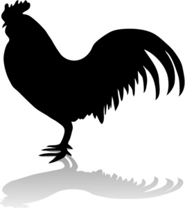 267x300 Two Roosters Standing Face To Face, Rooster Silhouette Vector Is