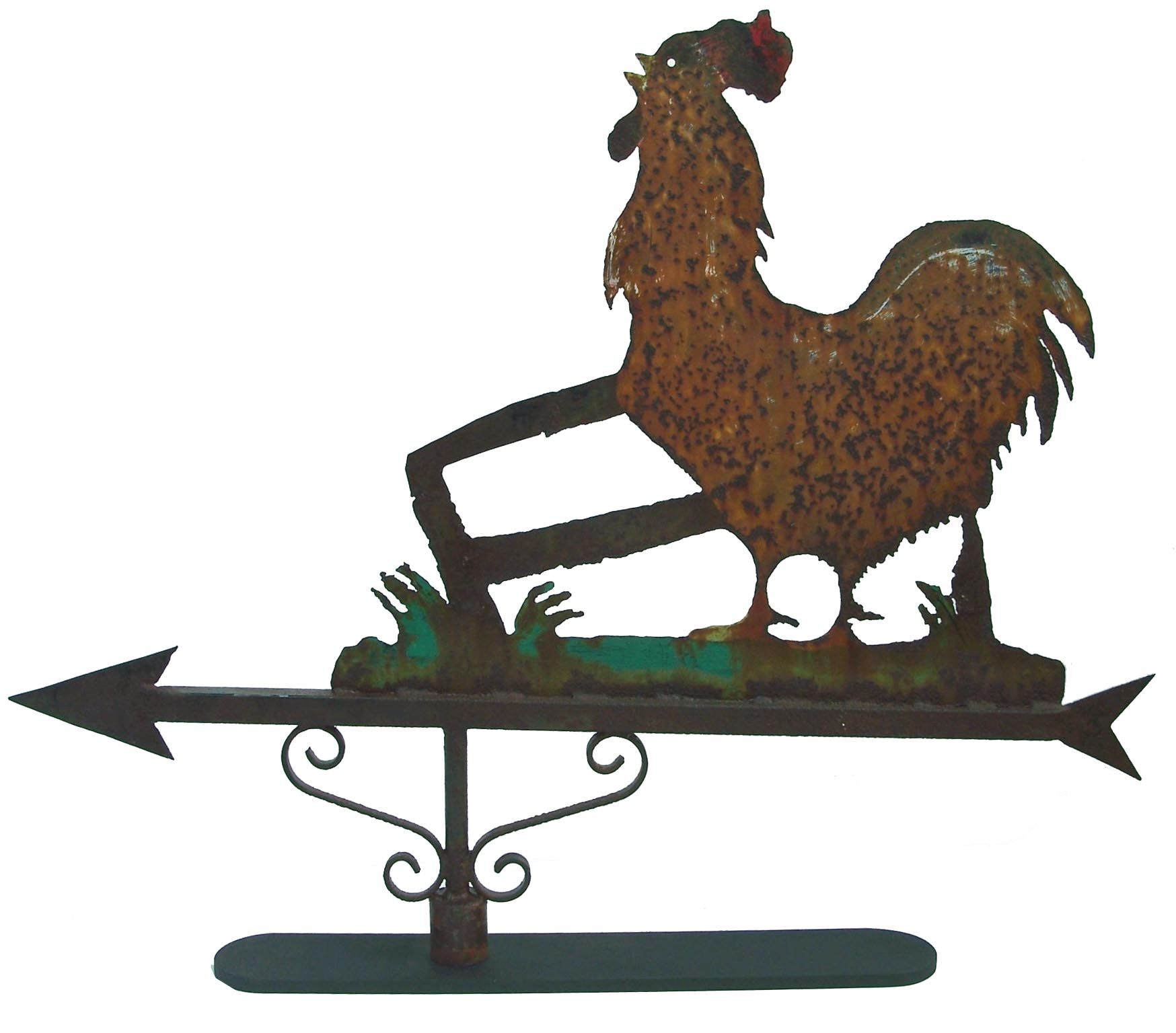 1748x1536 Large Sheet Metal Silhouette Antique American Rooster Weathervane