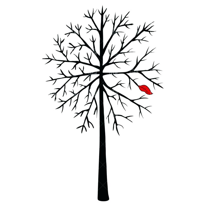 863x863 Vector Tree With Roots Silhouette Black Outline Black Vector Tree